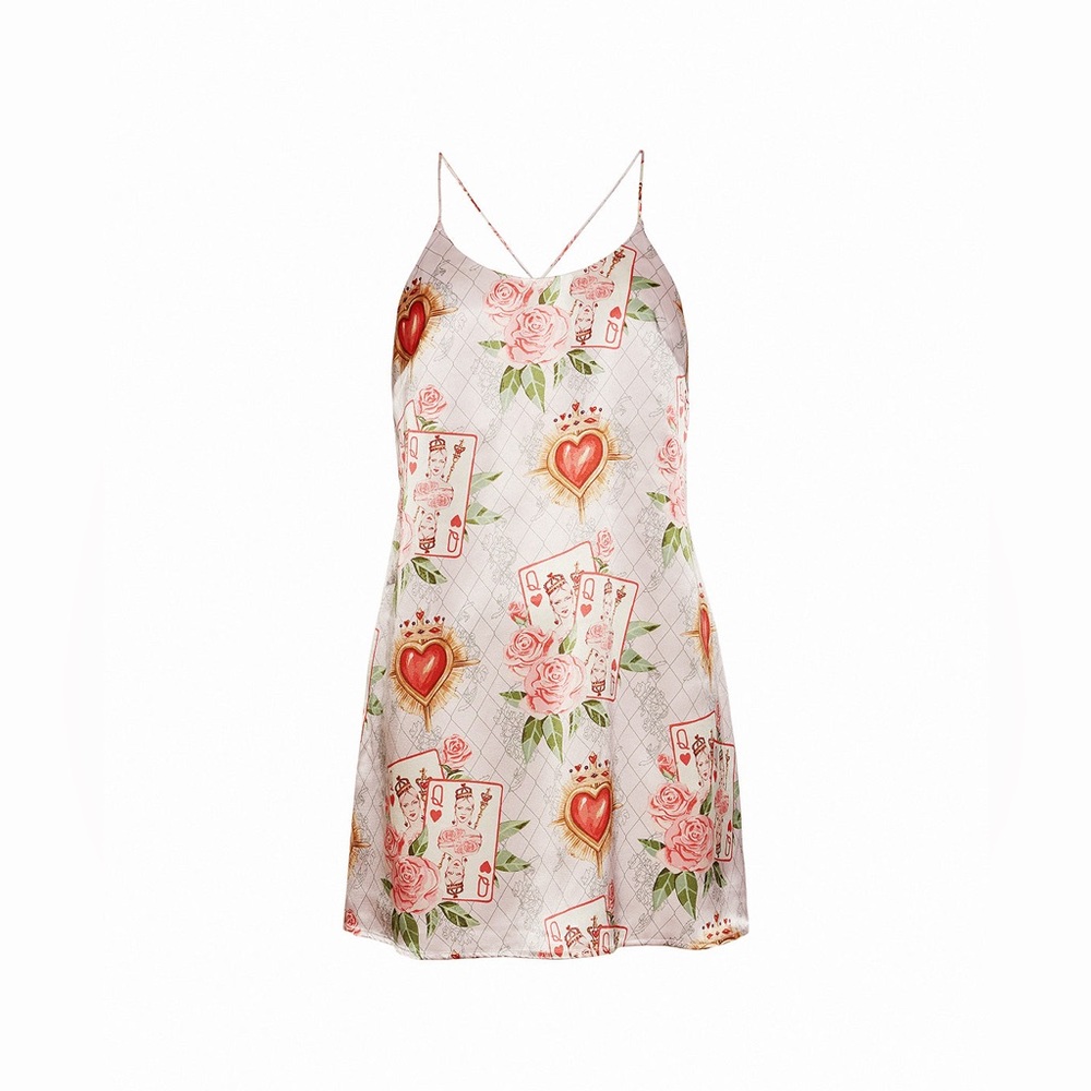 BELLA DESCANSO women’s Slip Dress featuring the limited edition Queen of Hearts